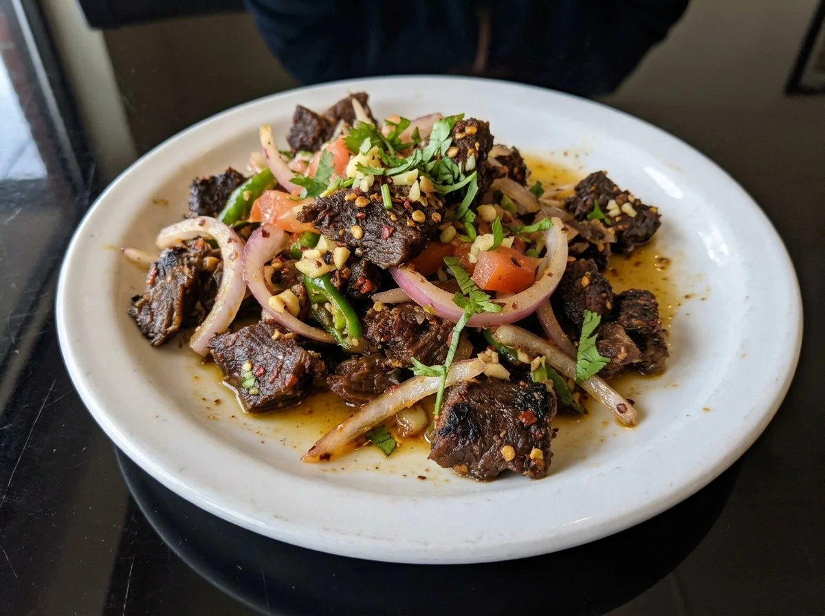 Sukuti Sadeko (Marinated Dried Meat Salad)